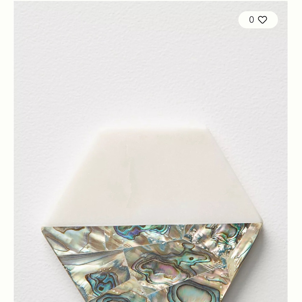Anthropologie Hexagonal Abalone and Marble Coasters x6! - Picture 2 of 3